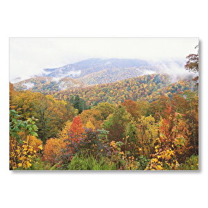 Appalachian Dağlarında Sonbahar Renkleri Mdf Ahşap Tablo 25x35 cm