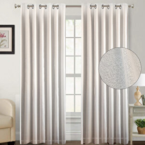 Kar Efektli Tül Perde, Rustik Kullanımı Için, Ekru Tül 500x260 cm