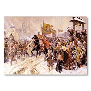 Savaştan Dönen Komutanın Şehre Girişi Mdf Ahşap Tablo 35x50 cm