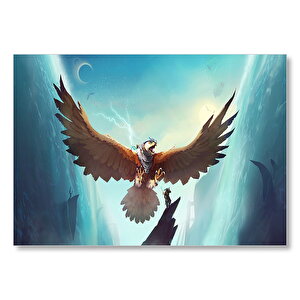 Dev Kartal Denizler Ve Dolunay Mdf Ahşap Tablo 50x70 cm