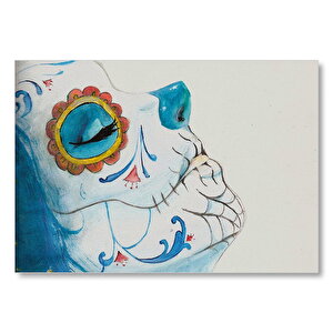 Ölülerin Günü Boyalı Yüz Mdf Ahşap Tablo 25x35 cm