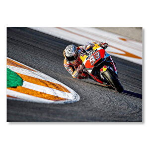 Honda Repsol Turuncu Kırmızı Motorsiklet Mdf Ahşap Tablo 35x50 cm