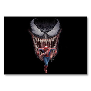 Venom Dişleri Arasında Tutsak Örümcek Adam Mdf Ahşap Tablo 50x70 cm