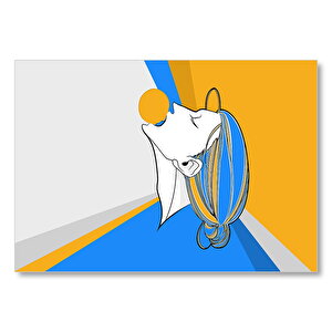 Soyut Tablo Kadın Ve Sarı Top Mdf Ahşap Tablo 25x35 cm