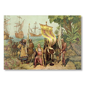 Amerika Kıtasının Keşfi Mdf Ahşap Tablo 25x35 cm