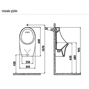 Tp611 Üstten Su Girişli Pisuvar
