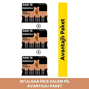 Alkalin Aaa İnce Kalem Piller, 30 Lu Paket