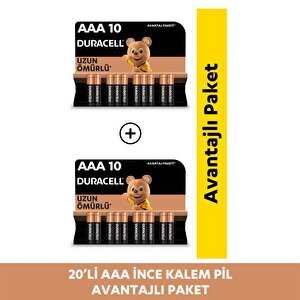 Alkalin Aaa İnce Kalem Piller, 20 Li Paket