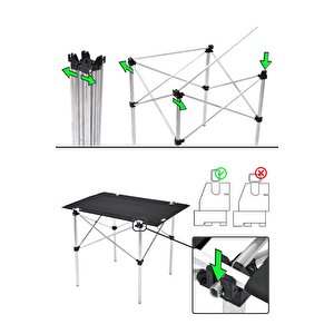 Exent 2 Adet Rejisör + 50x70 Kamp Masası Set-lacivert**kamp, Piknik Masa Sandalye Seti 2+1**