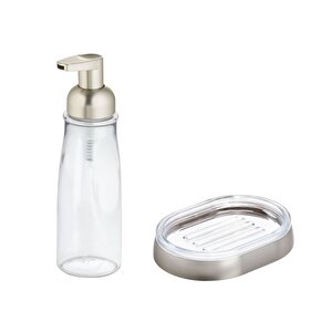 Sıvı Sabunluk Ve Sabunluk 2 Li Banyo Seti Gümüş Model