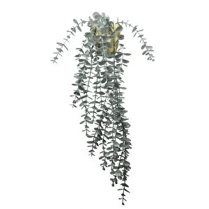 Gümüş Okaliptus 45 Cm New Collection Gold Elmas Saksıda Yapay Sarkan Bitki