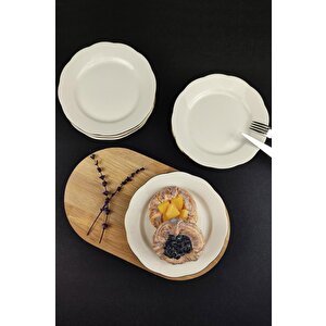 6'lı Gold Rim Pasta Tabağı 19 Cm Altın - Tl4036716