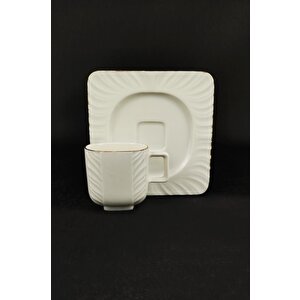 Digithome One Gold Line Porselen 6’lı Kahve Fincan Takımı Yaldızlı – Sqfes-90