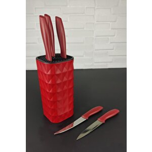 6 Parça Prizma Bıçak Seti Kırmızı – Ckr2870