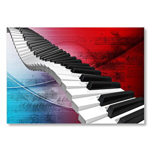 Piyano Tuşları Ve Notalar Mdf Ahşap Tablo 25x35 cm
