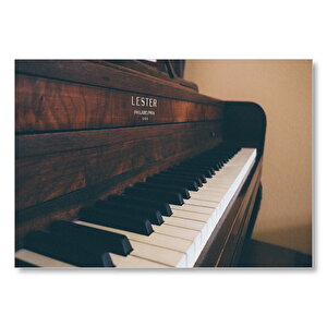 Lester Piyano Yakın Plan Mdf Ahşap Tablo 25x35 cm