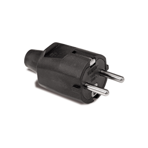 Topraklı Kauçuk Fiş 16a 250v Siyah Ip20