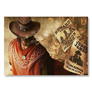 Batıdaki En Hızlı Kovboy Görseli Mdf Ahşap Tablo 25x35 cm