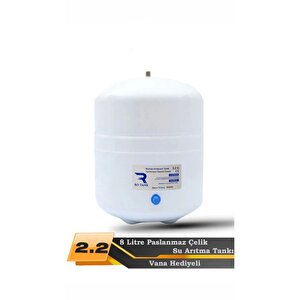 Su Arıtma Cihazı Metal Genleşme Tankı Standart 8 Lt Su Arıtma Deposu Tank Vanası Hediyeli