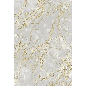 3d Mermer Gri Gold Damarlı 7086 Mermer Desenli Single Duvar Kağıdı 5,33 M²