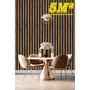 Bien Duvar Kağıtları 2689 Lambri Panel Ahşap Duvar Çıtası Desenli Duvar Kağıdı 5,30 M²