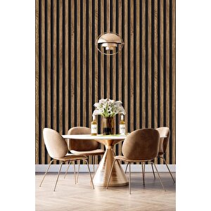 7610 Lambiri Panel Ahşap Duvar Çıtası Desenli Duvar Kağıdı 5,30 M²