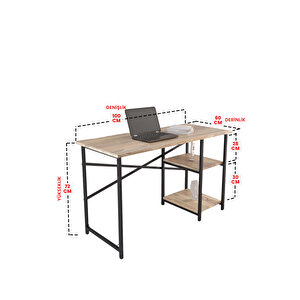 Ceviz 2 Raflı Çalışma Masası