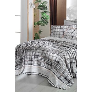 Lanzo Gri Tek Kişilik %100 Pamuk Pike Takımı
