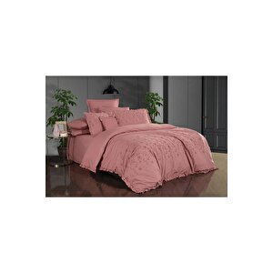 Peste Percale Pembe King Size Nevresim Takımı V4 Pembe