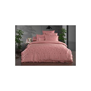 Sarev Peste Percale Pembe King Size Nevresim Takımı V4 Pembe