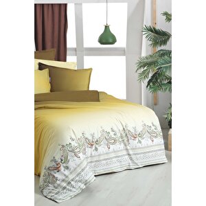 Terry Sarı Tek Kişilik %100 Pamuk Fancy Poplin Nevresim Takımı