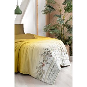 Terry Sarı Tek Kişilik %100 Pamuk Fancy Poplin Nevresim Takımı