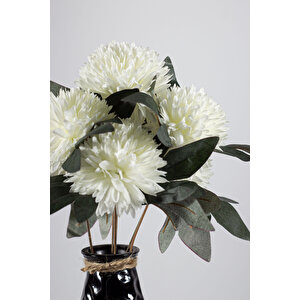 Yapay Çiçek Jumbo Beyaz Kartopu Çiçeği Demeti Beyaz