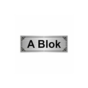 A Blok 7x20cm Gümüş Renk Metal Yönlendirme Levhası