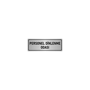 Metal Yönlendirme Levhası, Departman Kapı İsimliği Personel Dinlenme Odası 7x20 Cm Gümüş Renk