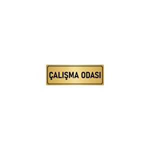 Metal Yönlendirme Levhası, Departman Kapı İsimliği Çalışma Odası 7x20 Cm Altın Renk
