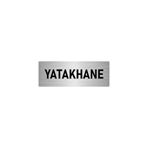 Metal Yönlendirme Levhası, Departman Kapı İsimliği Yatakhane 7x20 Cm Gümüş Renk