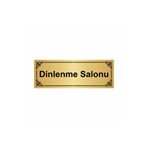 Dinlenme Salonu 7x20cm Altın Renk Metal Yönlendirme Levhası