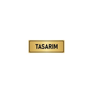 Metal Yönlendirme Levhası, Departman Kapı İsimliği Tasarım 7x20 Cm Altın Renk