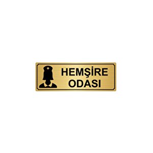 Hemşi̇re Odasi Yönlendi̇rme Levhasi 10cmx20cm Altin Renk Metal