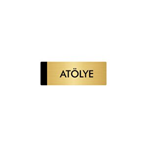 Metal Yönlendirme Levhası, Departman Kapı Isimliği Atölye 5x20 Cm Altın Renk