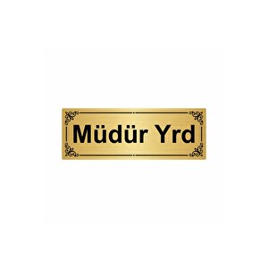 Müdür Yrd 7x20cm Altın Renk Metal Yönlendirme Levhası
