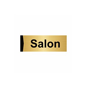 Salon 10x20cm Altın Renk Metal Yönlendirme Levhası