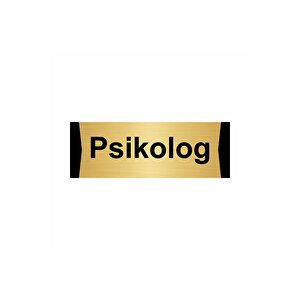 Psikolog 10x20cm Altın Renk Metal Yönlendirme Levhası