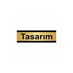 Tasarım 5x20cm Altın Renk Metal Yönlendirme Levhası