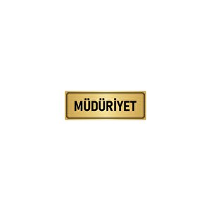 Metal Yönlendirme Levhası, Departman Kapı İsimliği Müdüriyet 5x20 Cm Altın Renk