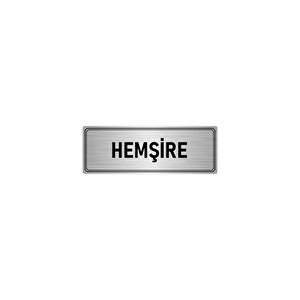 Metal Yönlendirme Levhası, Departman Kapı İsimliği Hemşire 10x20 Cm Gümüş Renk