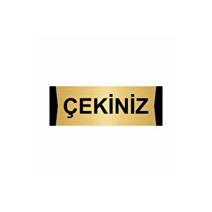 Çeki̇ni̇z 7x20cm Altın Renk Metal Yönlendirme Levhası