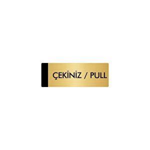 Metal Yönlendirme Levhası, Departman Kapı Isimliği Çekiniz/pull 5x20 Cm Altın Renk
