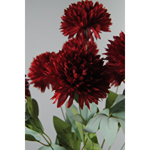 Yapay Çiçek Kırmızı Jumbo 9'lu Kartopu Çiçeği Demeti